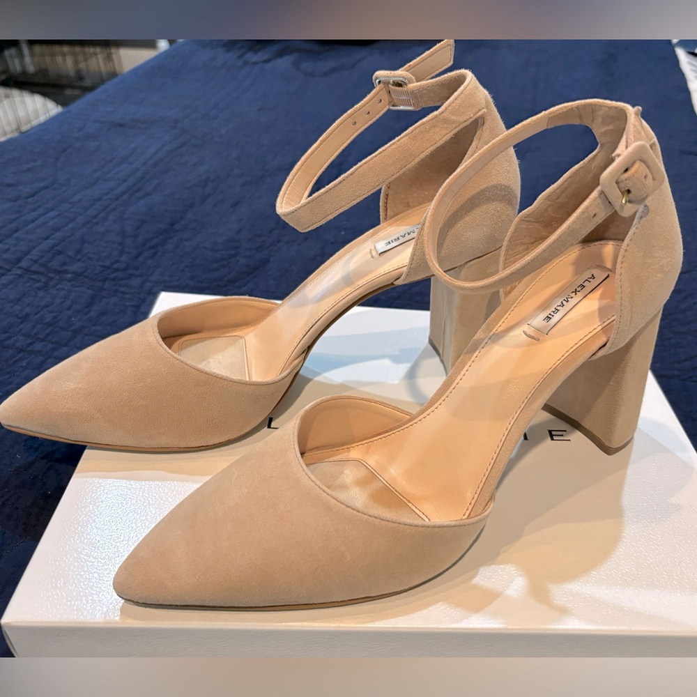 Alex Marie buckle block heel pump